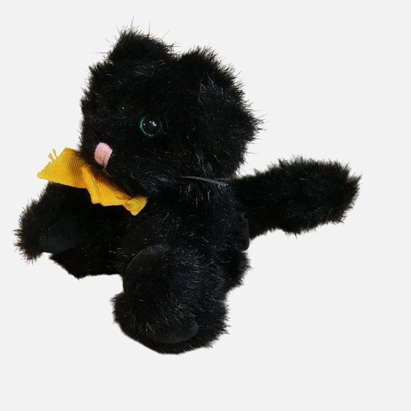 VTG Boyds Jointed Black Kitty Plush Mini Cat Archive Series 4" Collectible 1980s - Picture 2 of 8